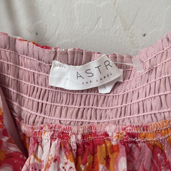 ASTR THE LABEL Anthropologie Palace Floral Cutout Ruffle Maxi Pink Yellow XS - Picture 5 of 8